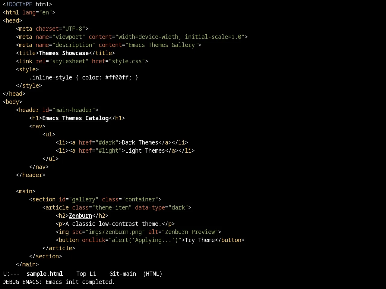 Ujelly Theme in html-mode