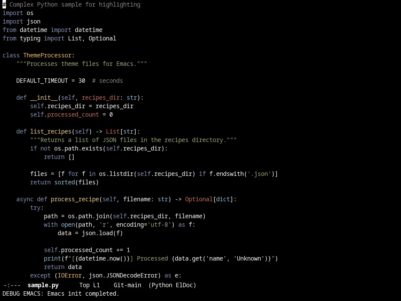 Ujelly Theme in python-mode