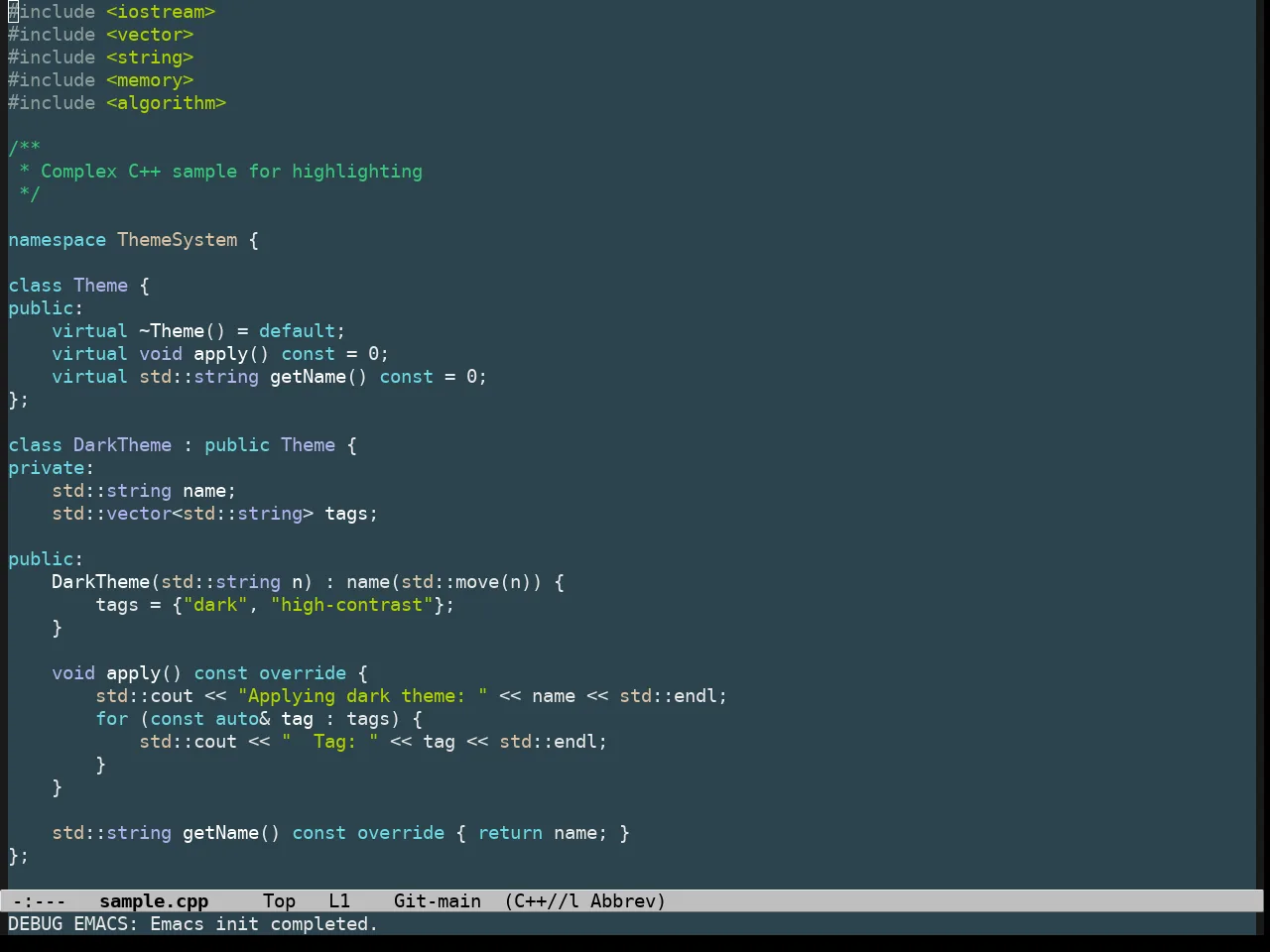 Undersea Theme in c++-mode