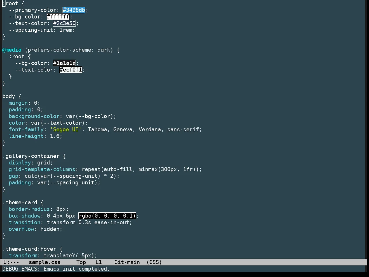 Undersea Theme in css-mode