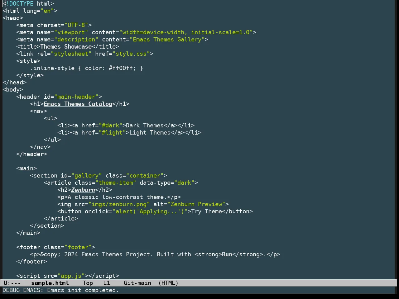 Undersea Theme in html-mode