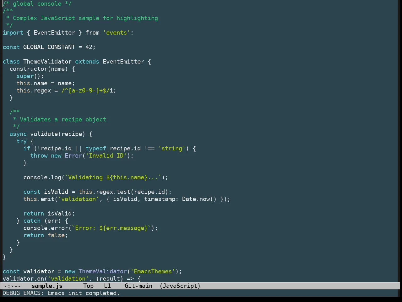 Undersea Theme in javascript-mode
