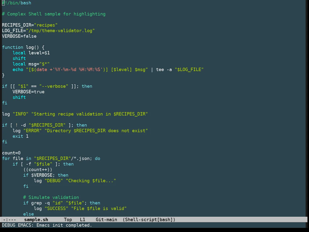 Undersea Theme in sh-mode