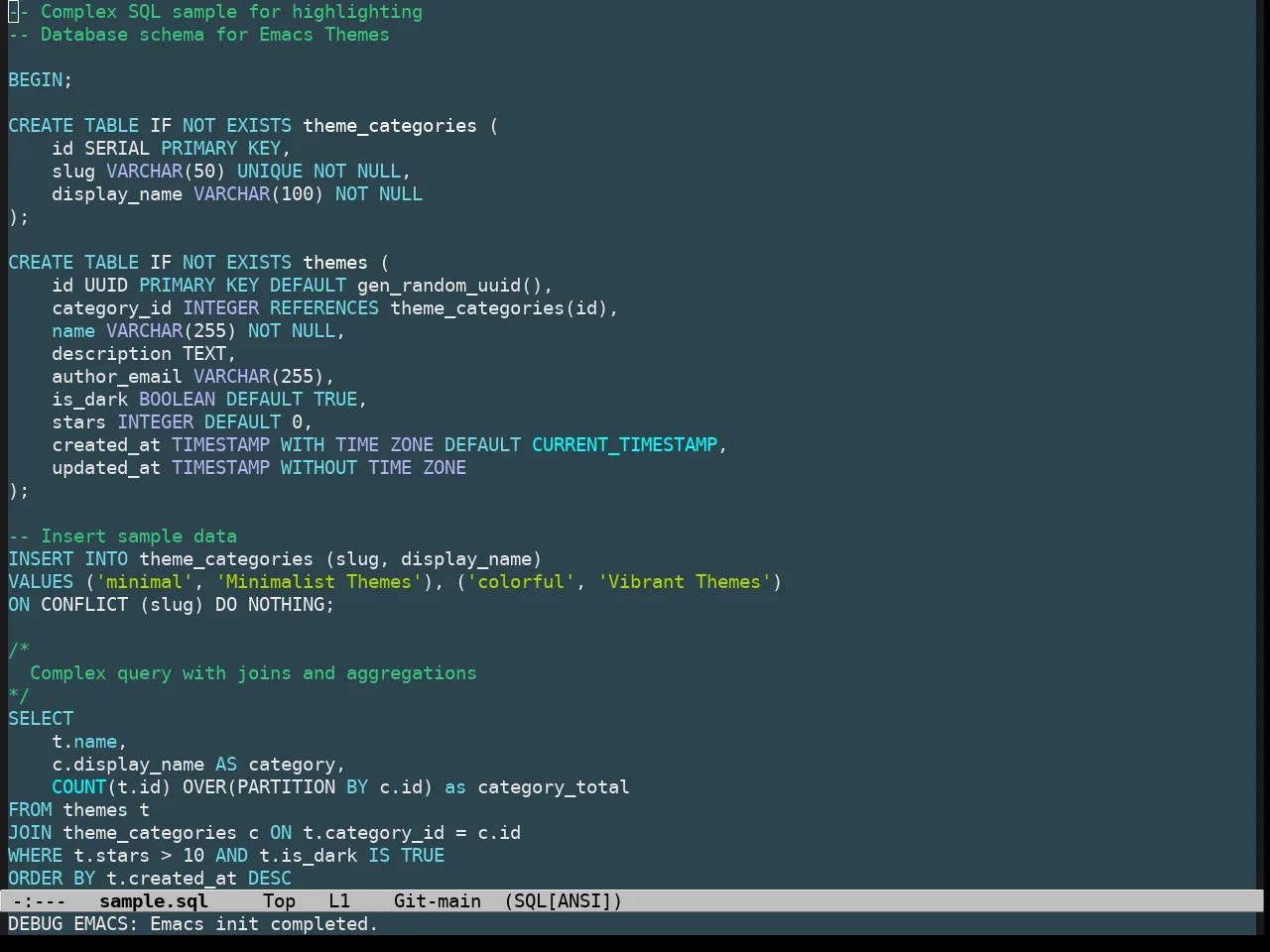 Undersea Theme in sql-mode