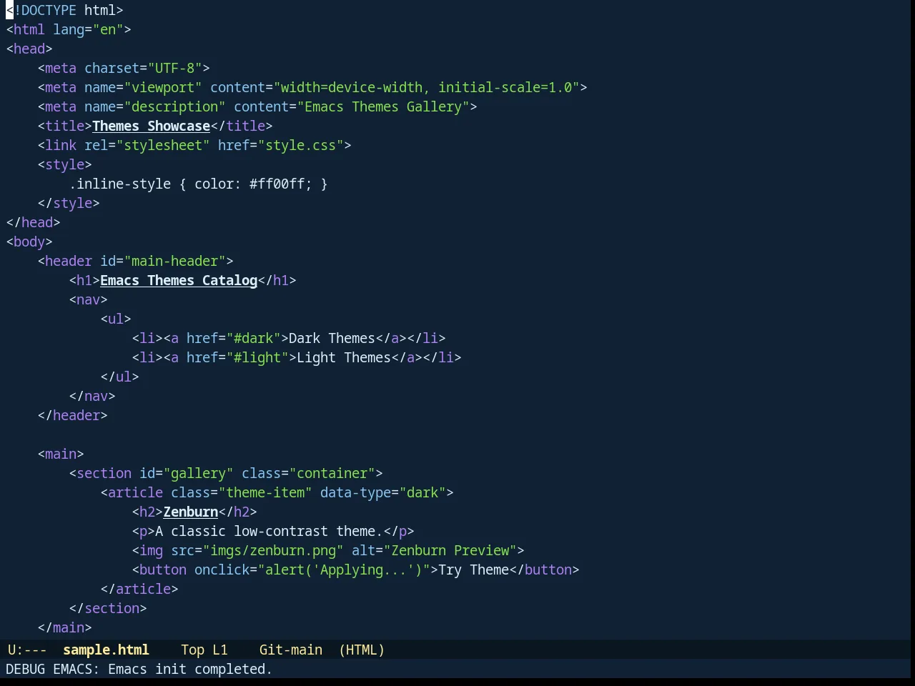 Underwater Theme in html-mode