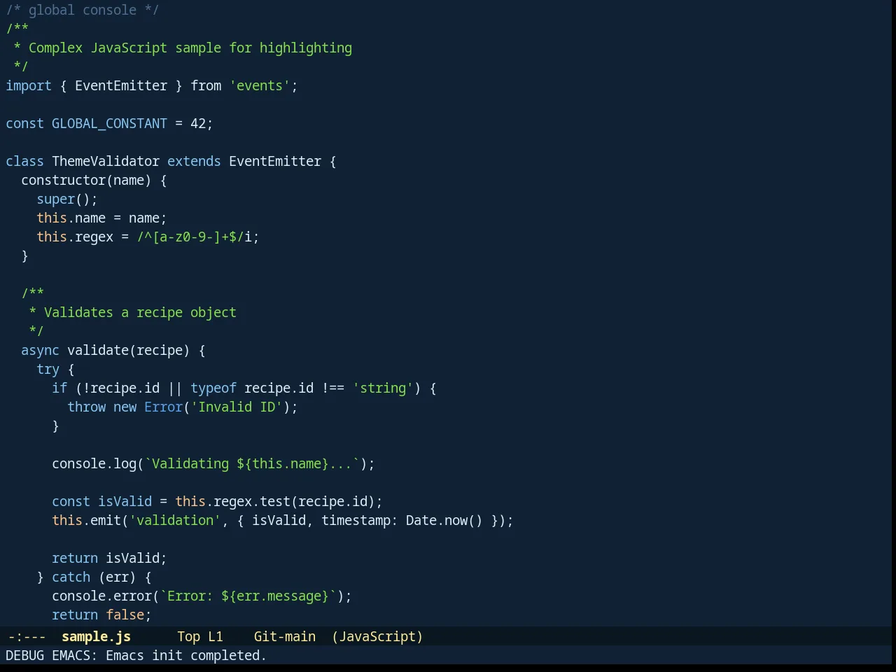 Underwater Theme in javascript-mode