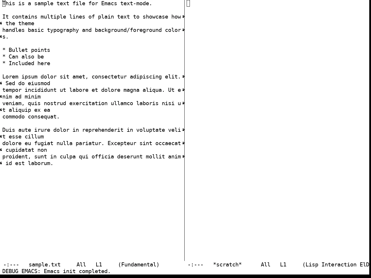 Unspecified Theme in fundamental-mode