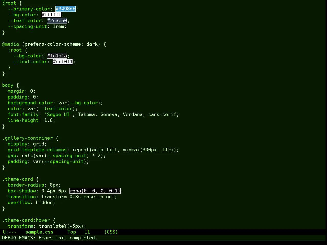Vegetative Theme in css-mode
