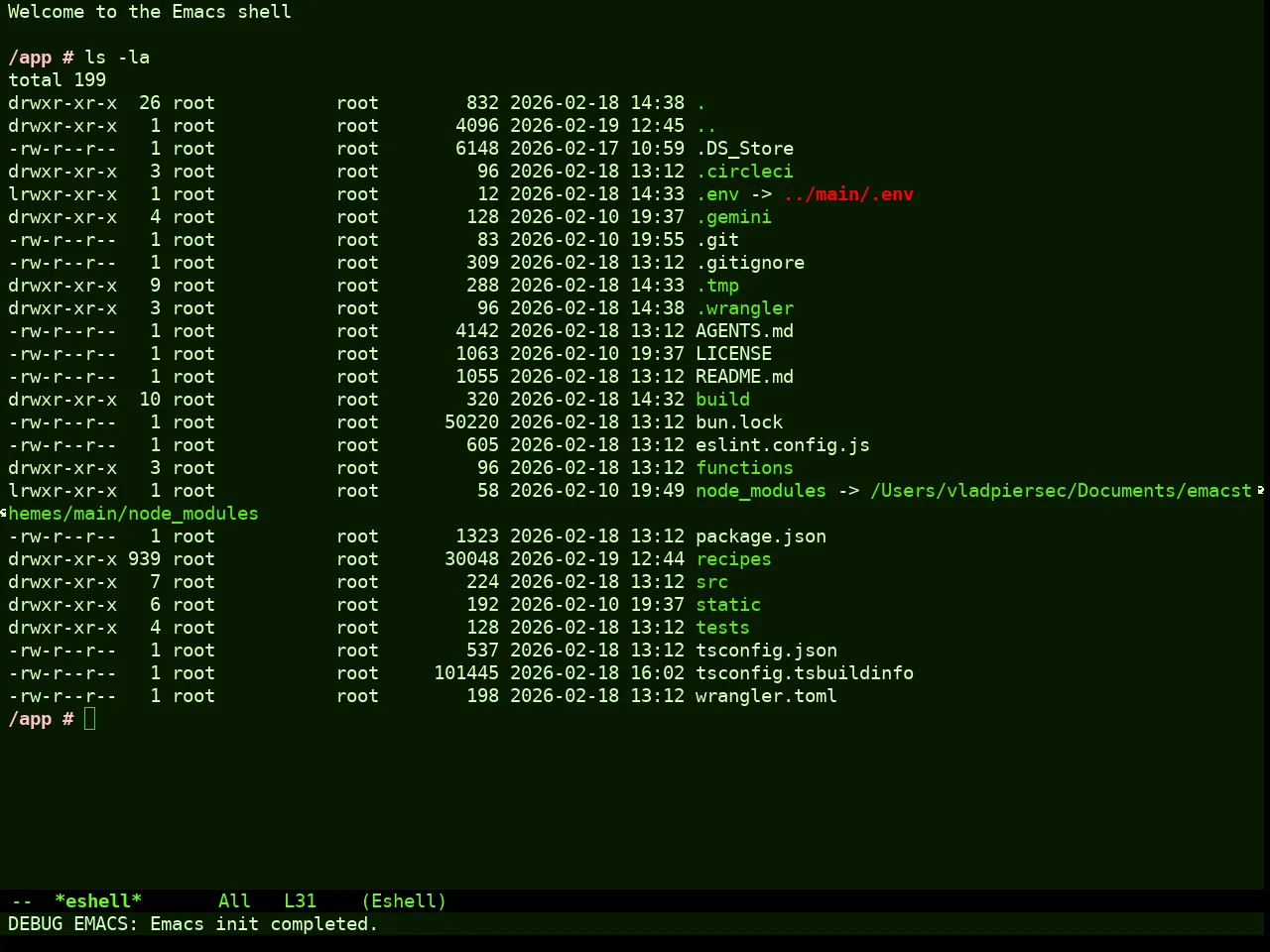 Vegetative Theme in eshell