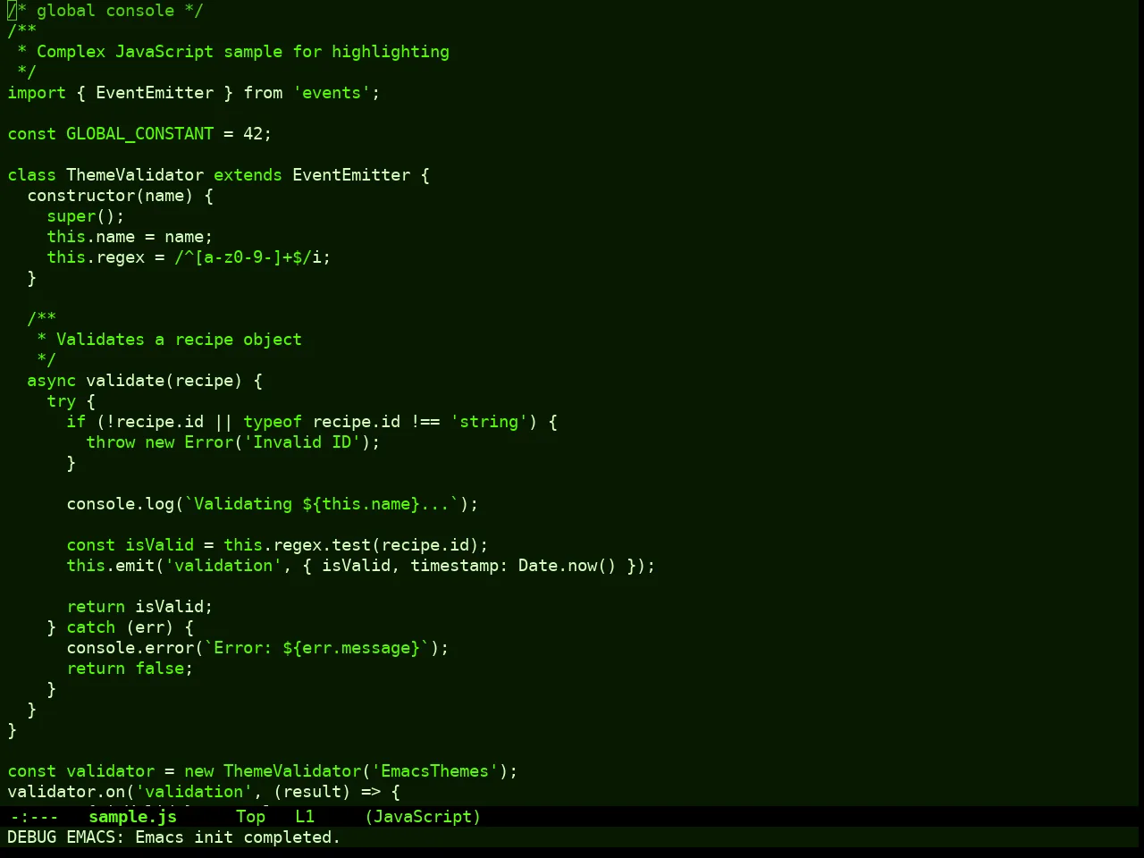 Vegetative Theme in javascript-mode