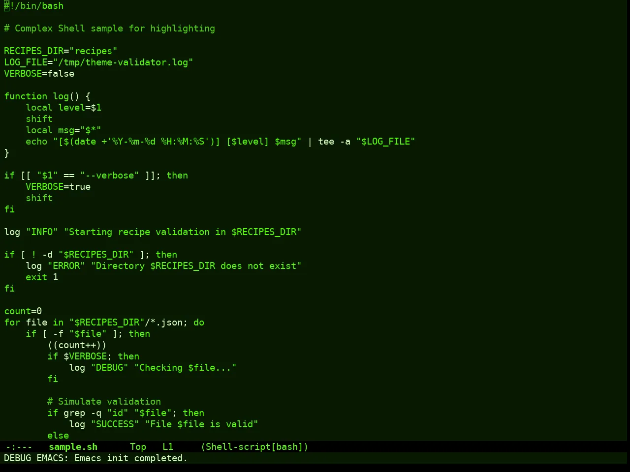 Vegetative Theme in sh-mode