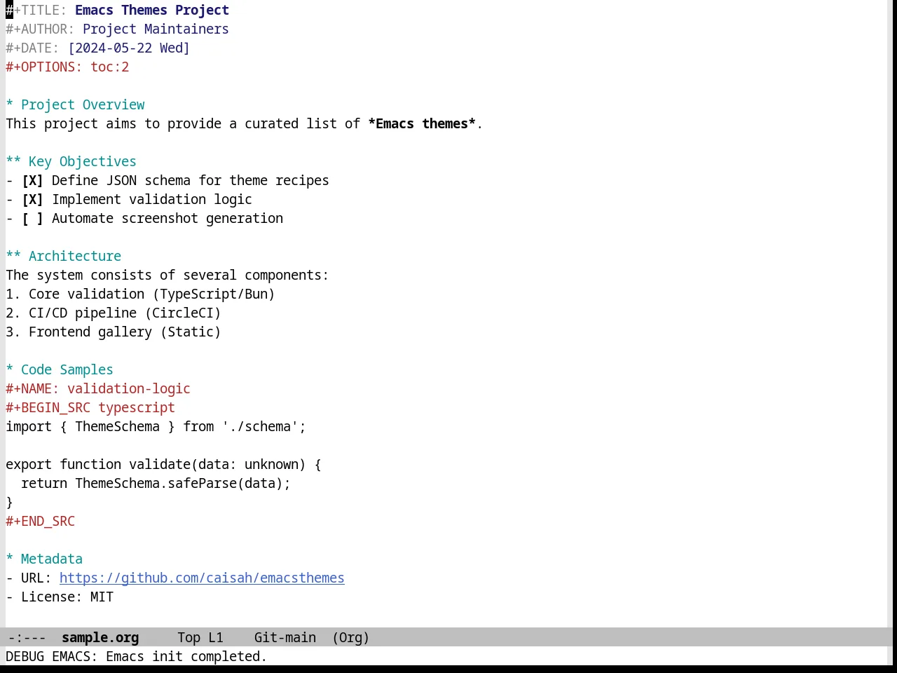 Vim Colors Theme in org-mode