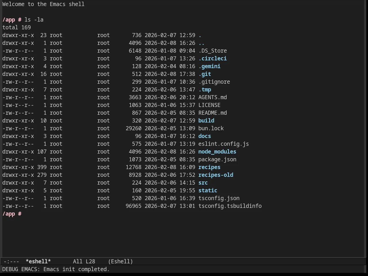 VS Dark Theme in eshell