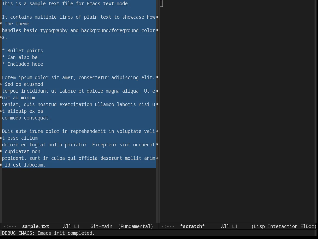 VS Dark Theme in fundamental-mode