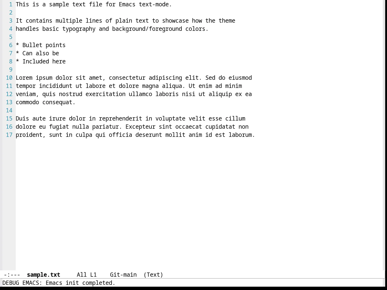 VS Light Theme in text-mode