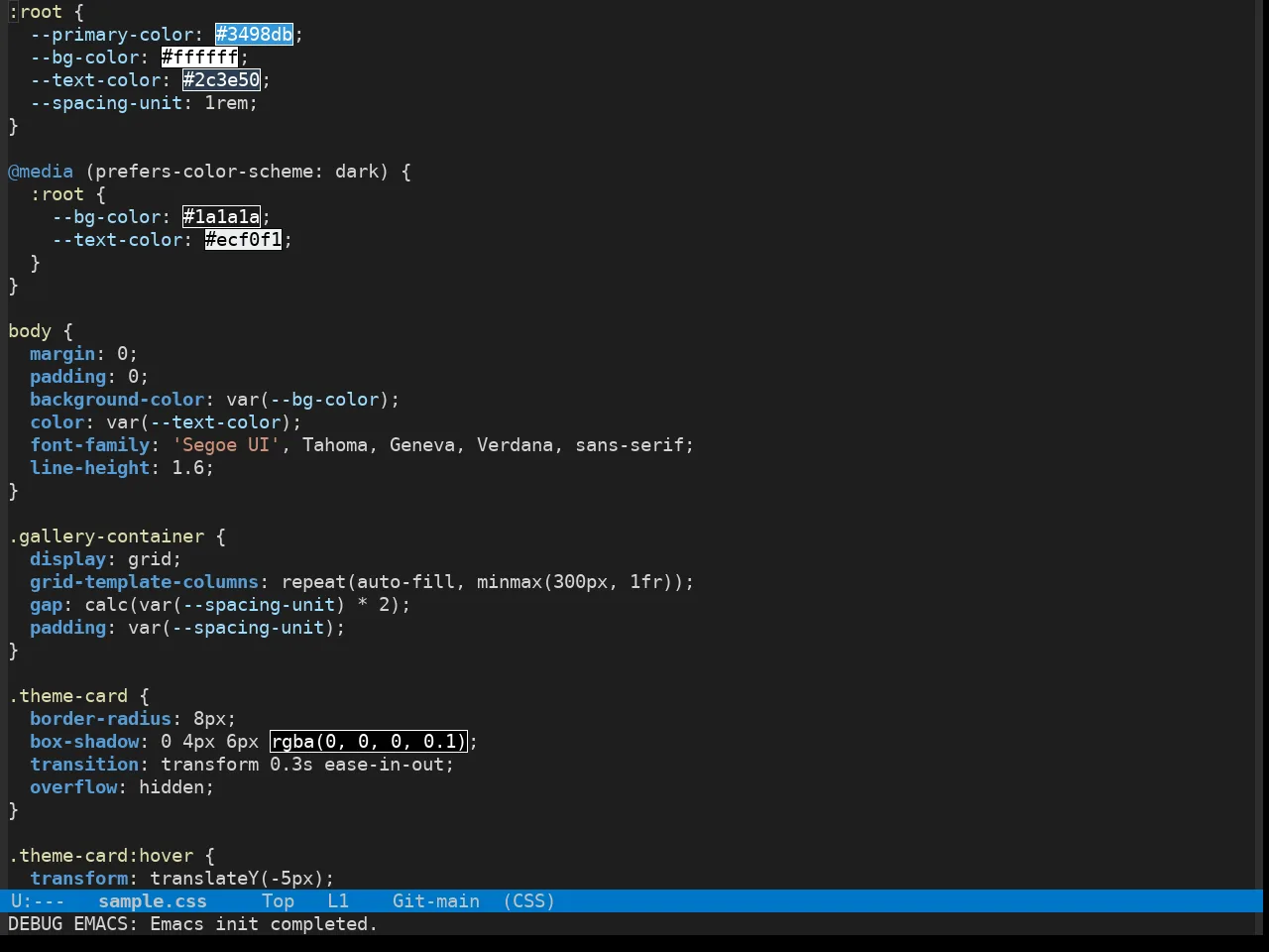 Vscdark Theme in css-mode