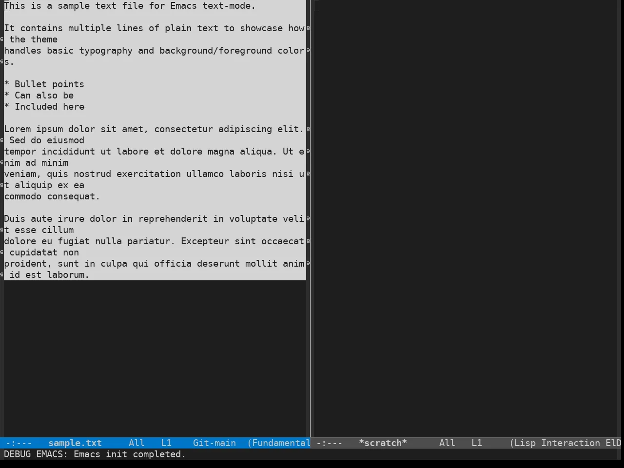 Vscdark Theme in fundamental-mode
