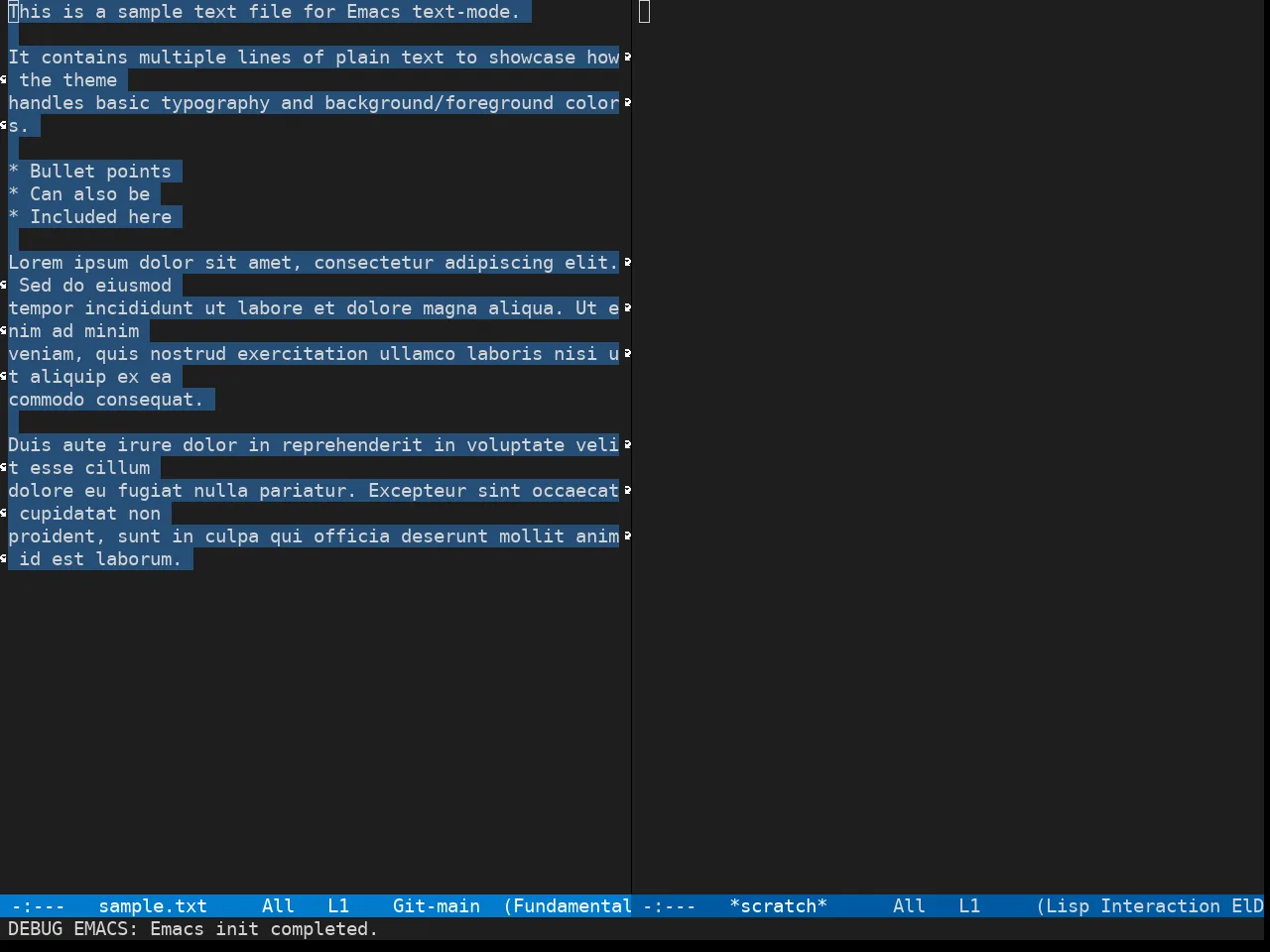 Vscode Dark Plus Theme in fundamental-mode