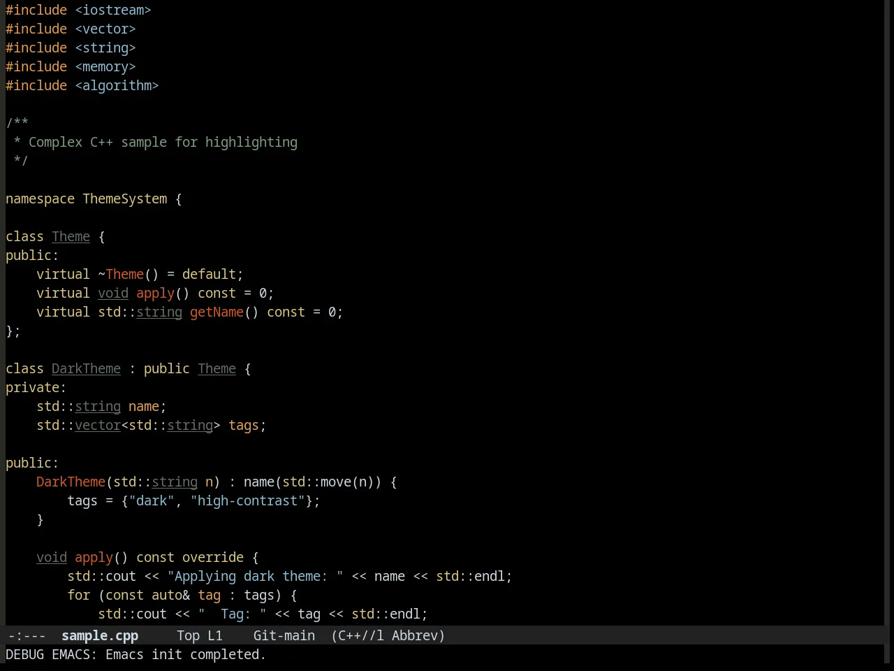 Waher Theme in c++-mode