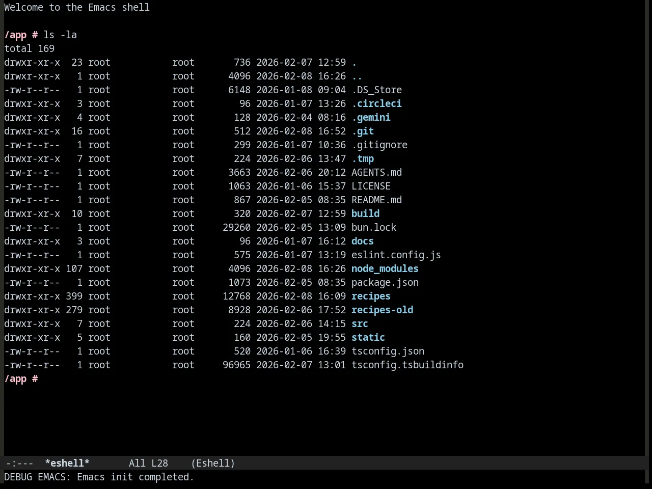 Waher Theme in eshell