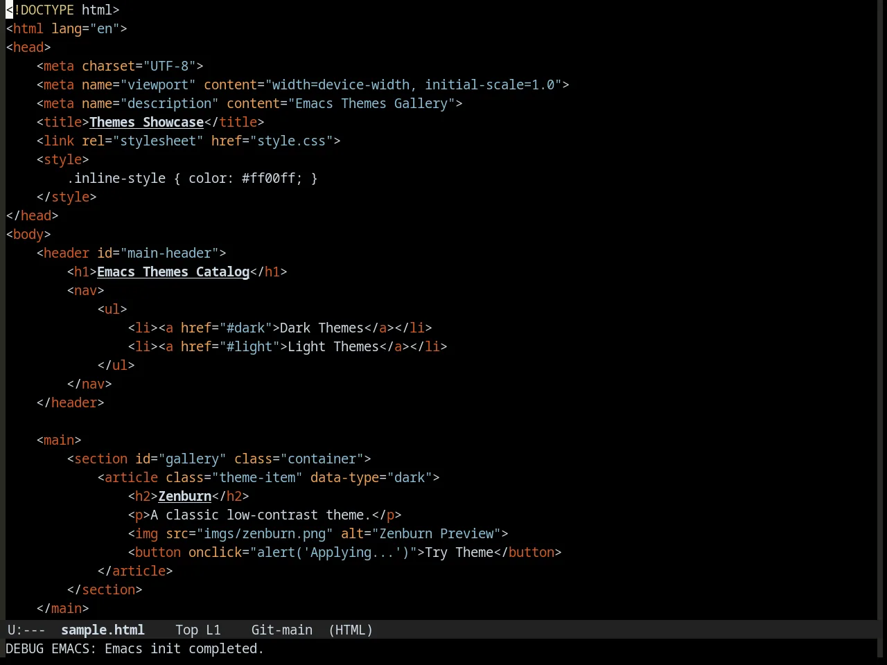 Waher Theme in html-mode