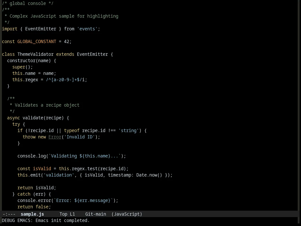 Waher Theme in javascript-mode