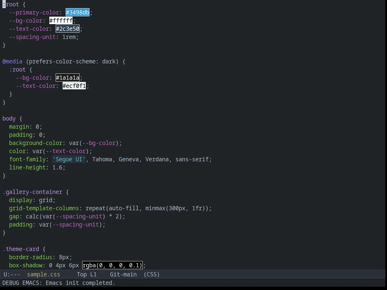 Weyland Yutani Theme in css-mode