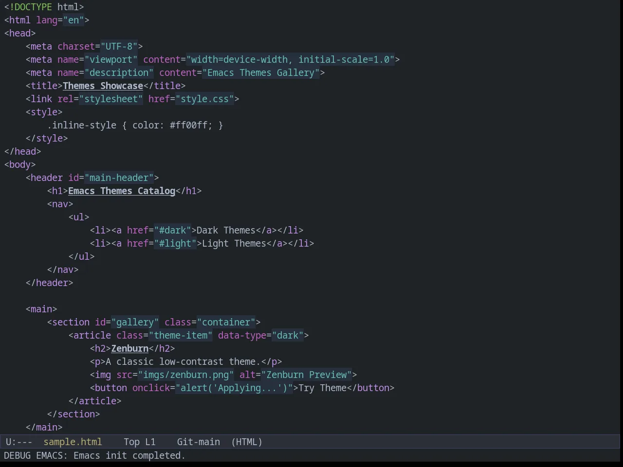 Weyland Yutani Theme in html-mode