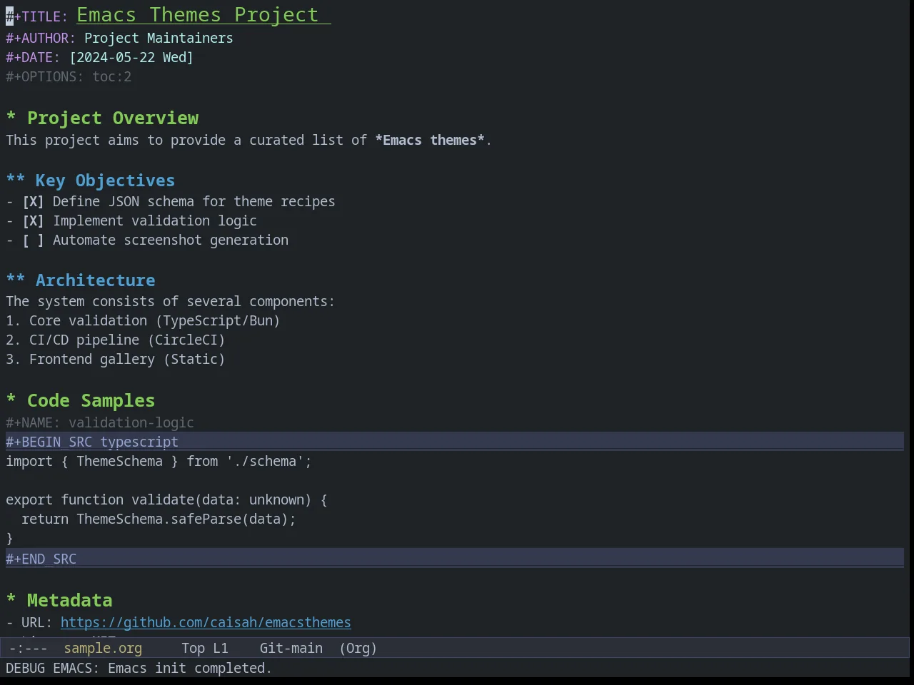 Weyland Yutani Theme in org-mode
