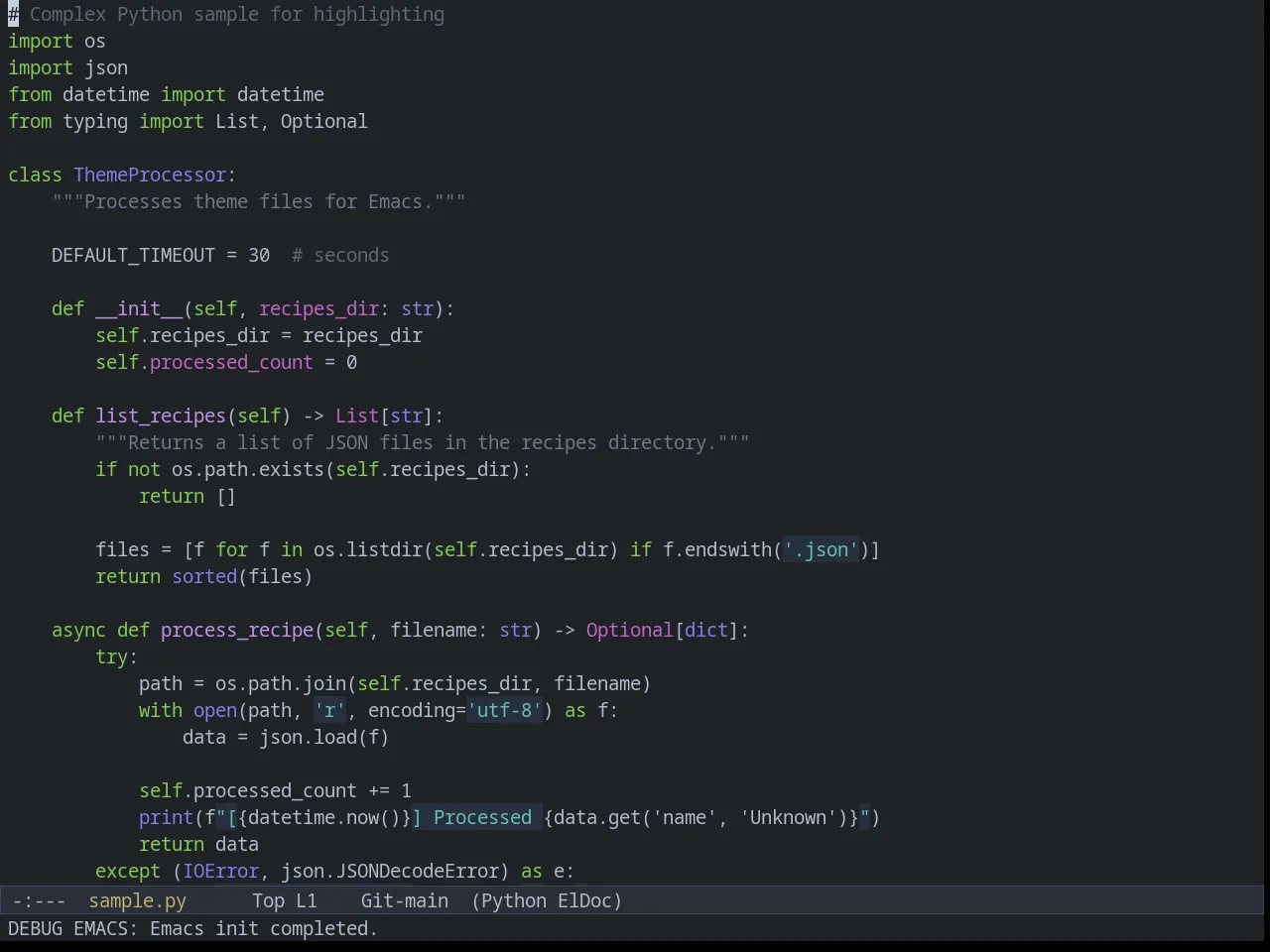 Weyland Yutani Theme in python-mode