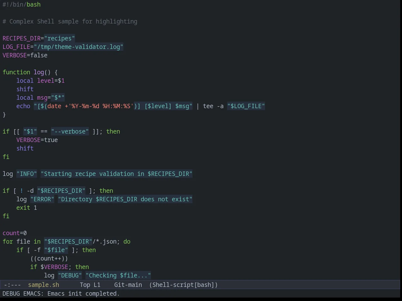 Weyland Yutani Theme in sh-mode