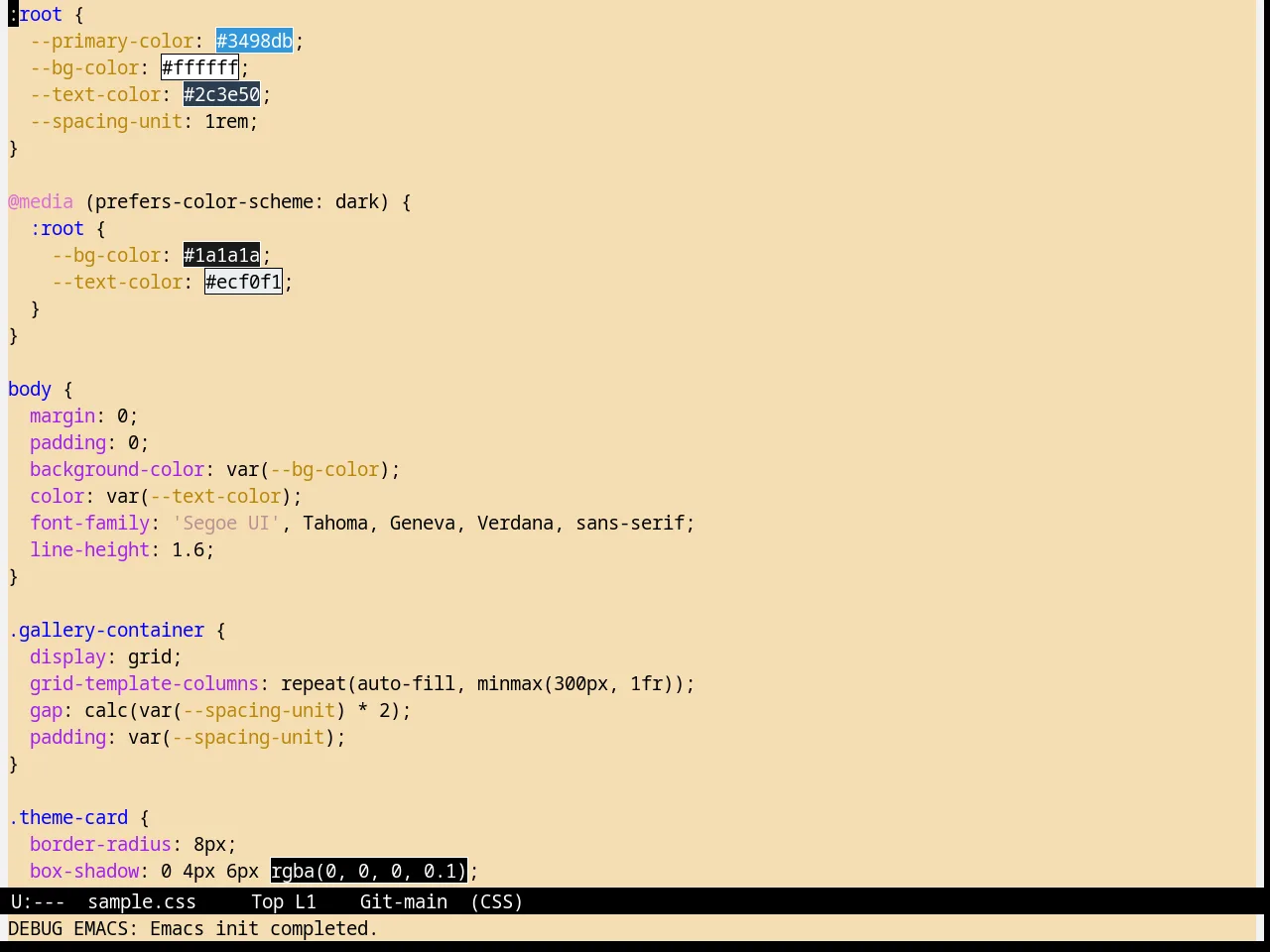 Wheat Theme in css-mode
