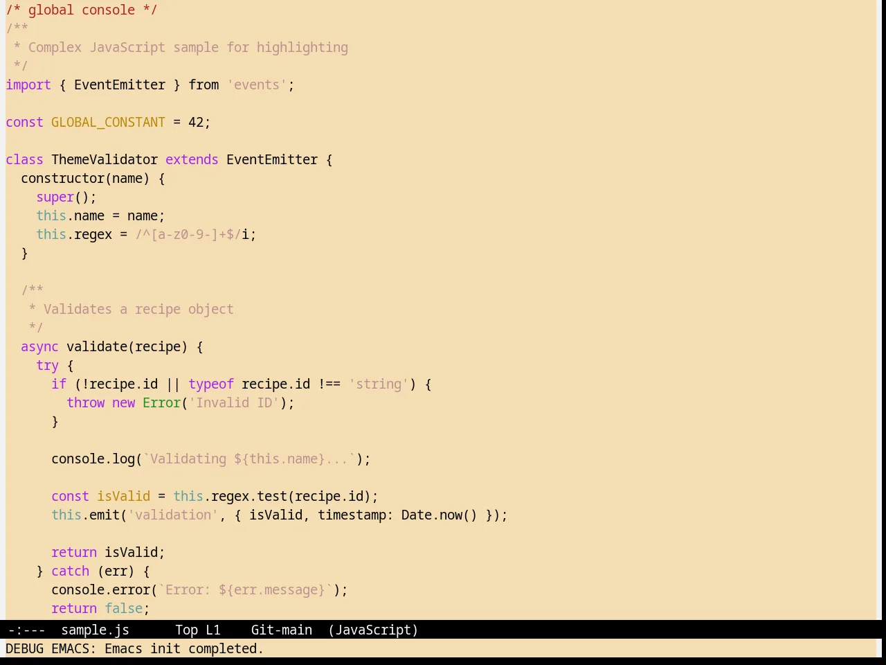 Wheat Theme in javascript-mode