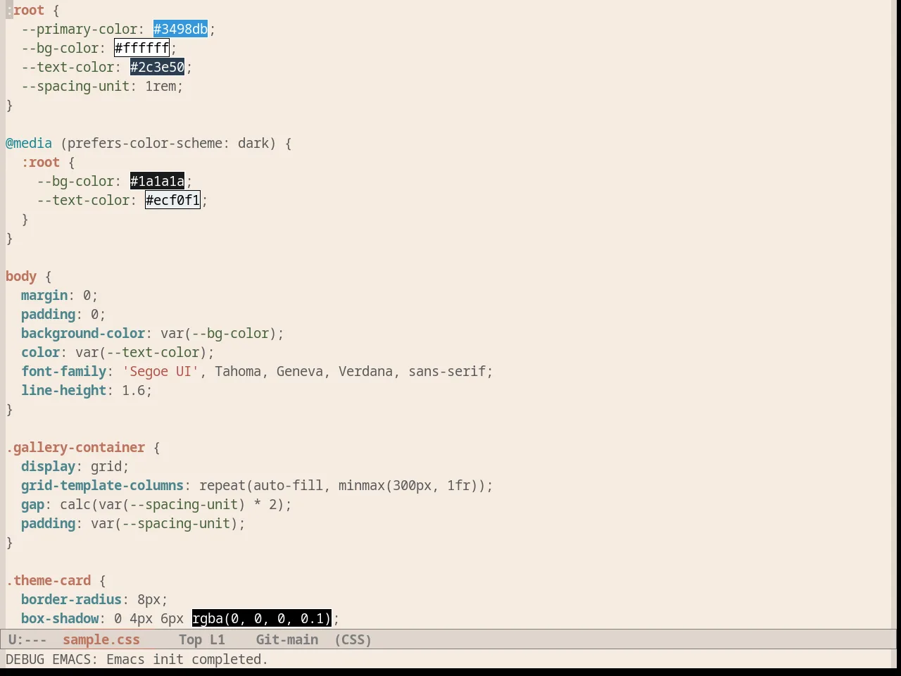 White Sand Theme in css-mode