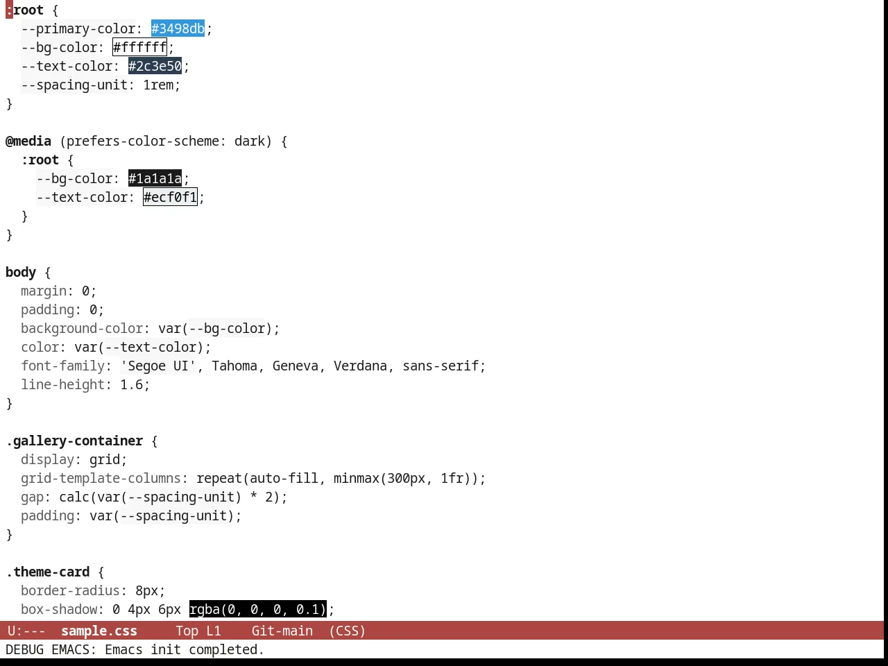White Theme in css-mode