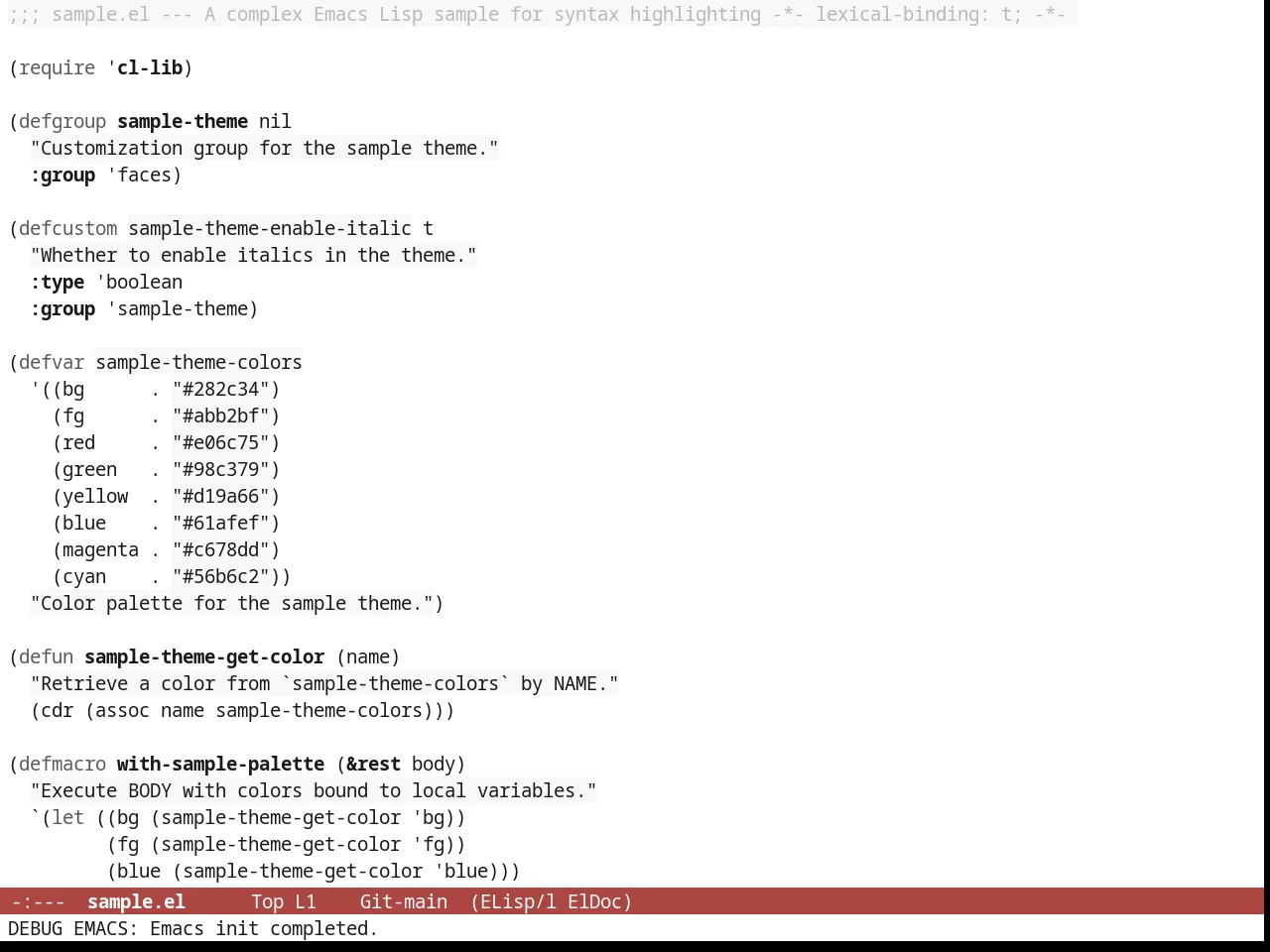 White Theme in emacs-lisp-mode
