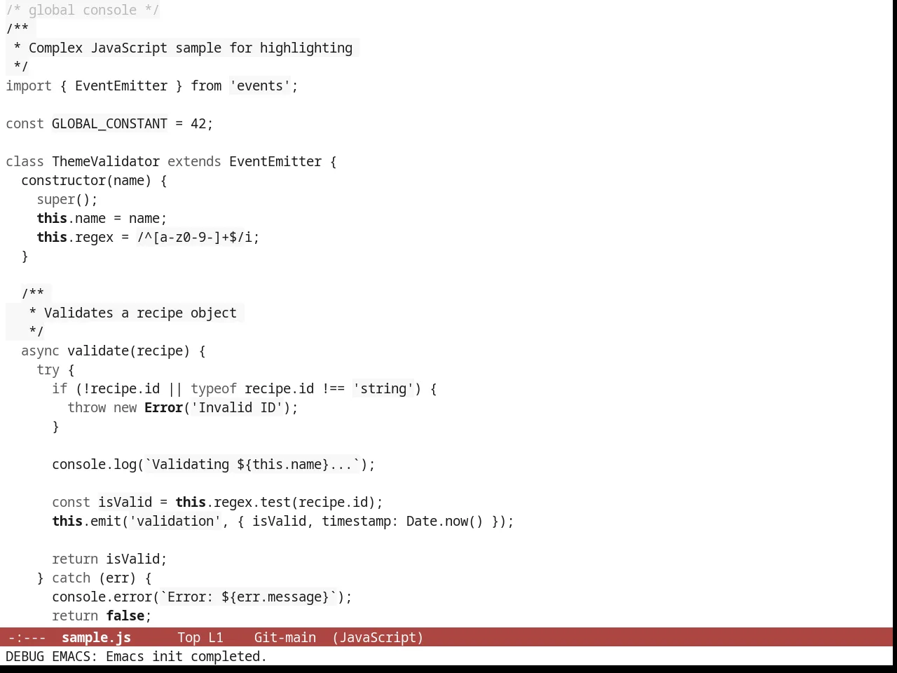 White Theme in javascript-mode