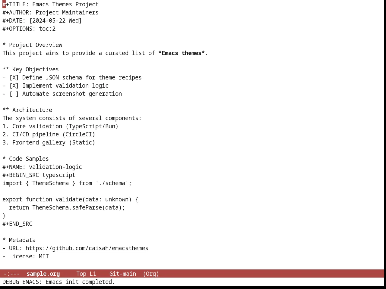 White Theme in org-mode