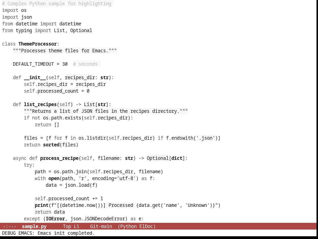 White Theme in python-mode