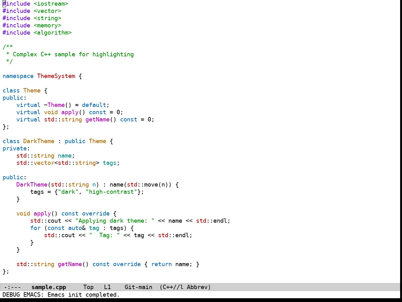 Wildcharm Light Theme in c++-mode