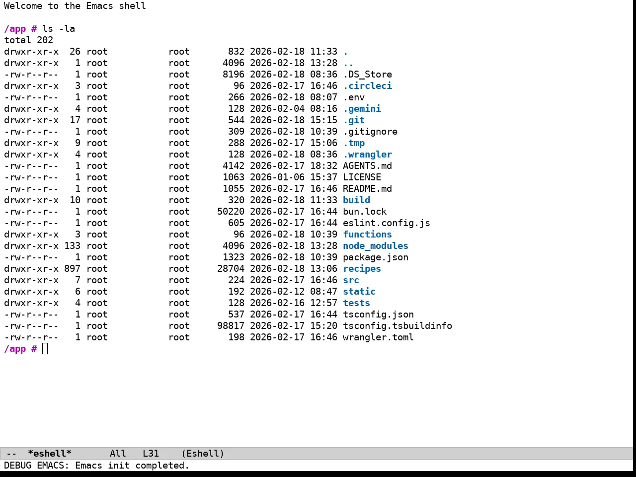 Wildcharm Light Theme in eshell