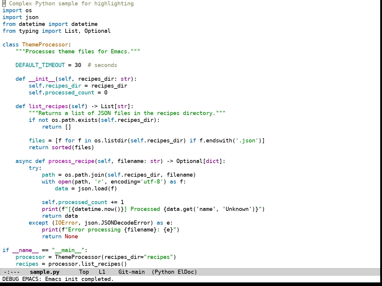 Wildcharm Light Theme in python-mode