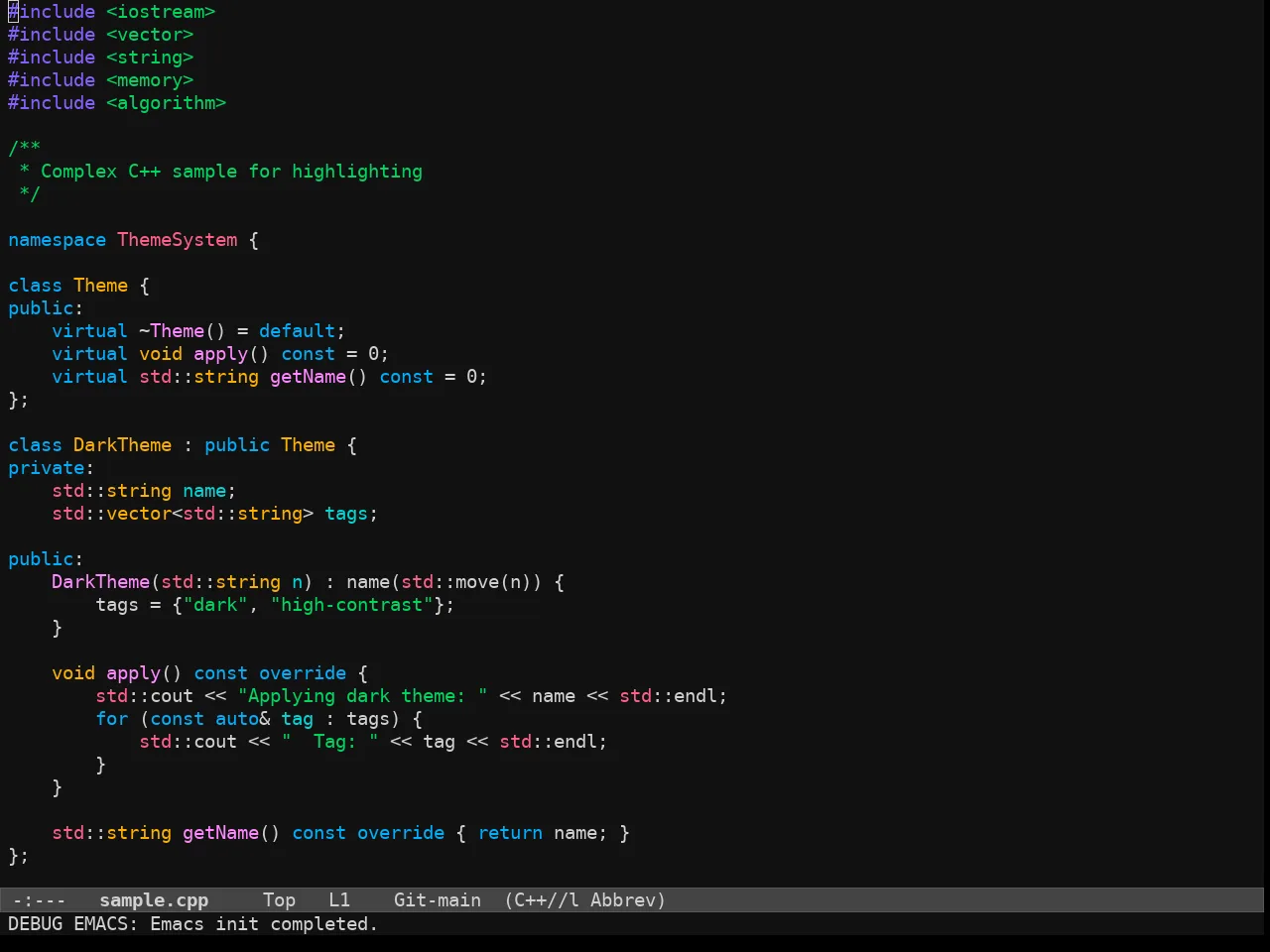 Wildcharm Theme in c++-mode