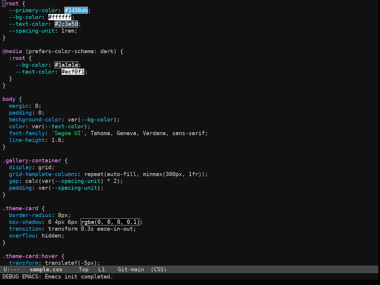 Wildcharm Theme in css-mode