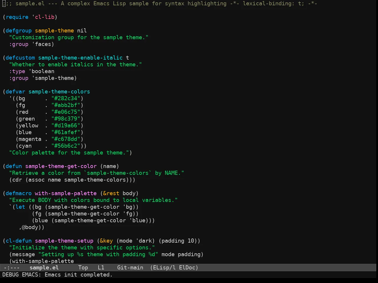 Wildcharm Theme in emacs-lisp-mode