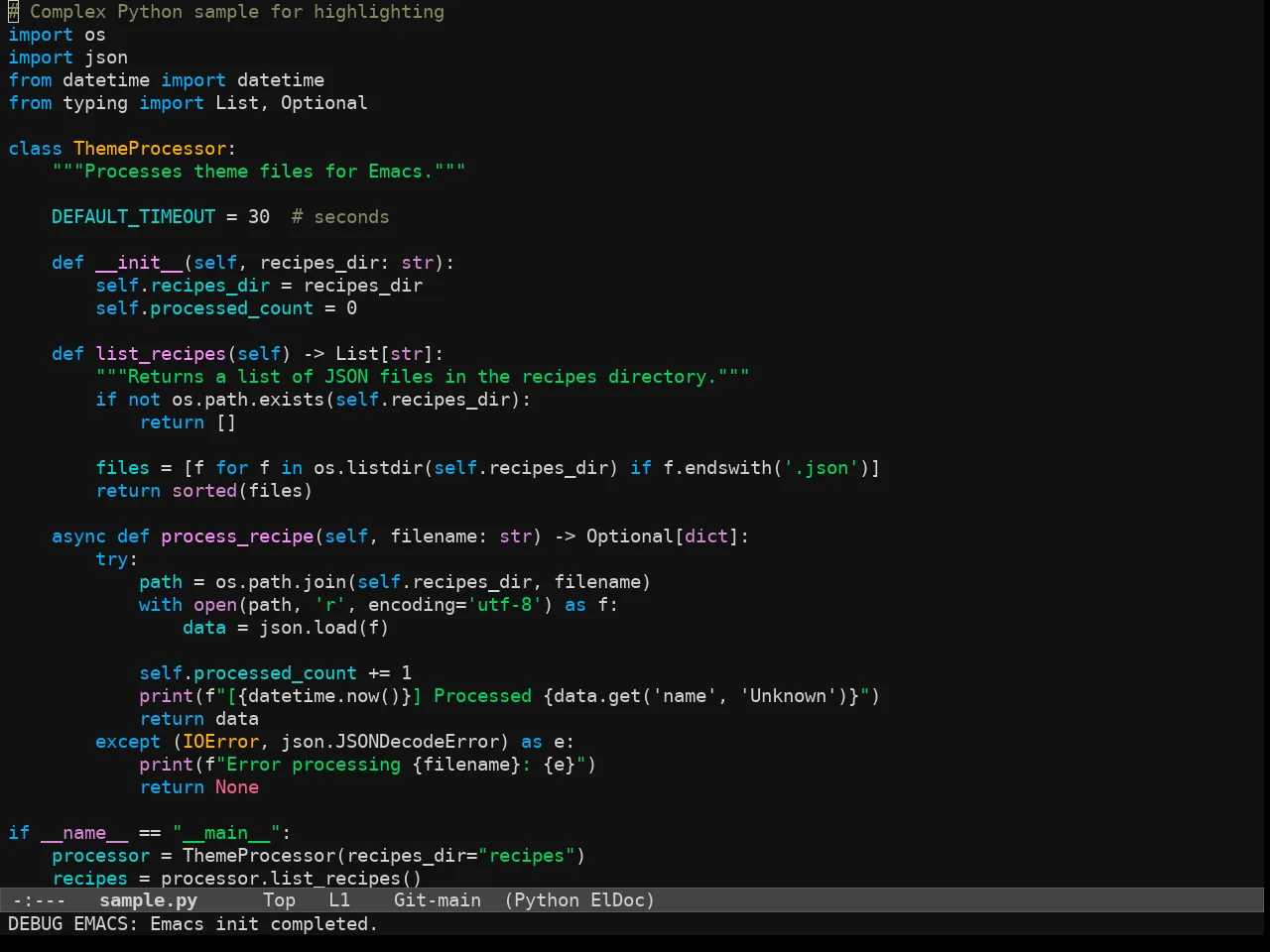 Wildcharm Theme in python-mode