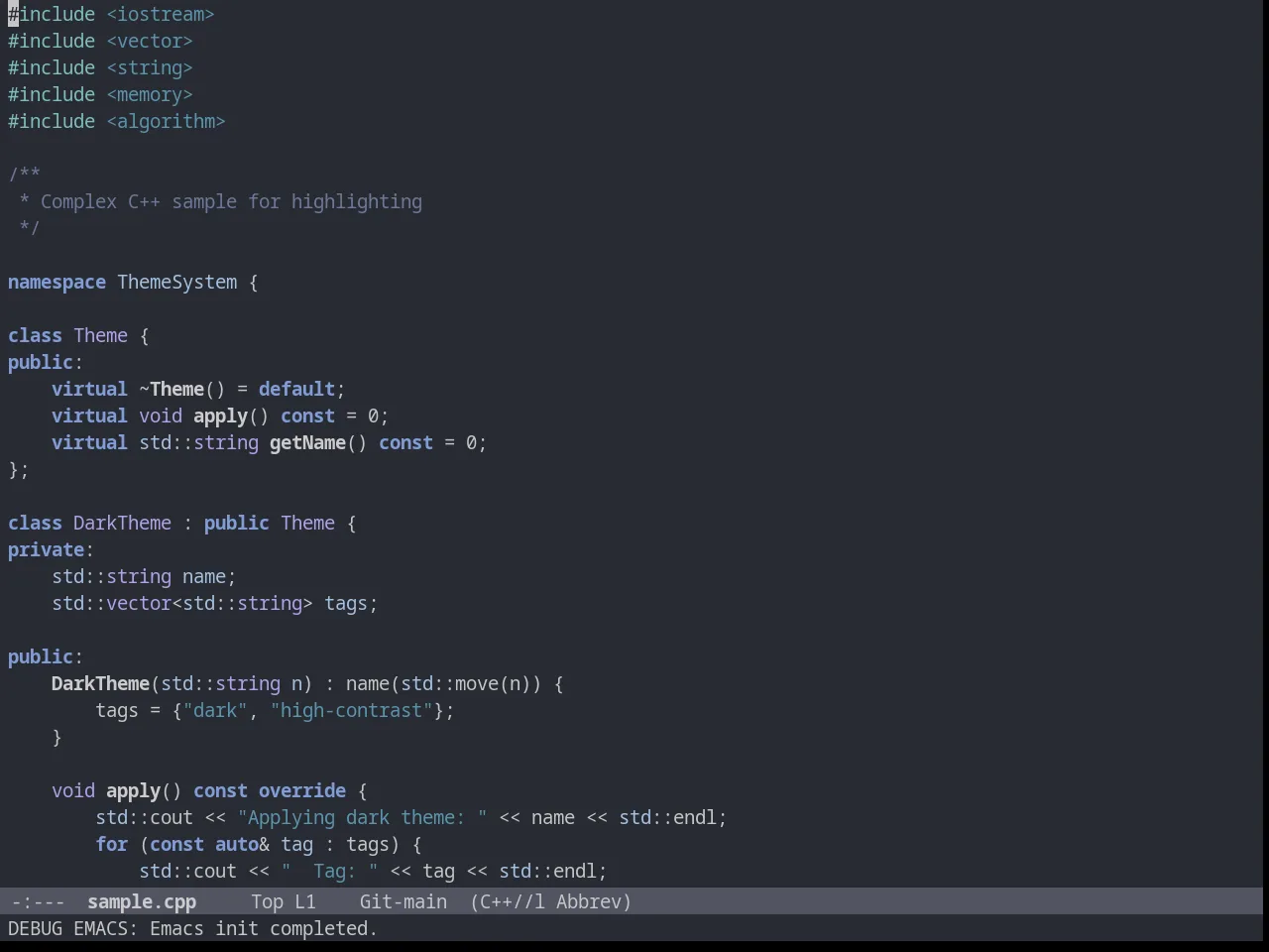Wilmersdorf Theme in c++-mode