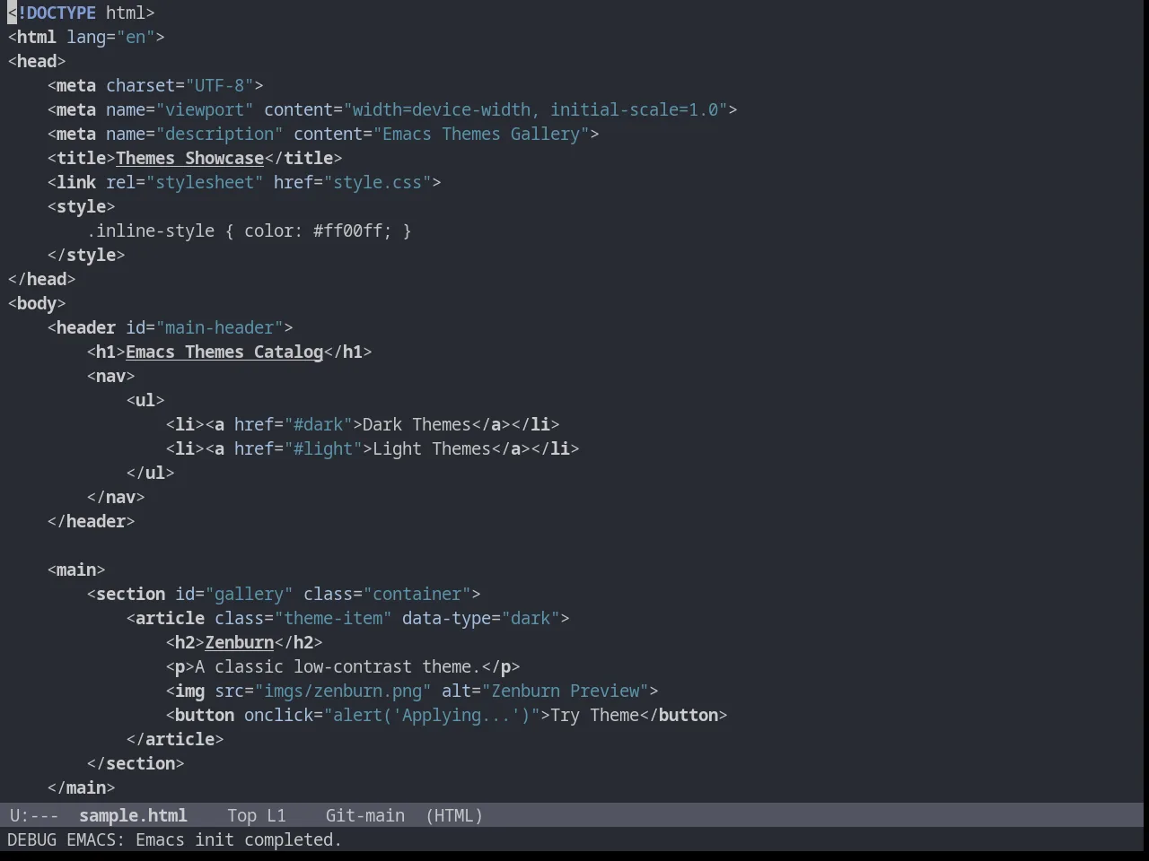 Wilmersdorf Theme in html-mode