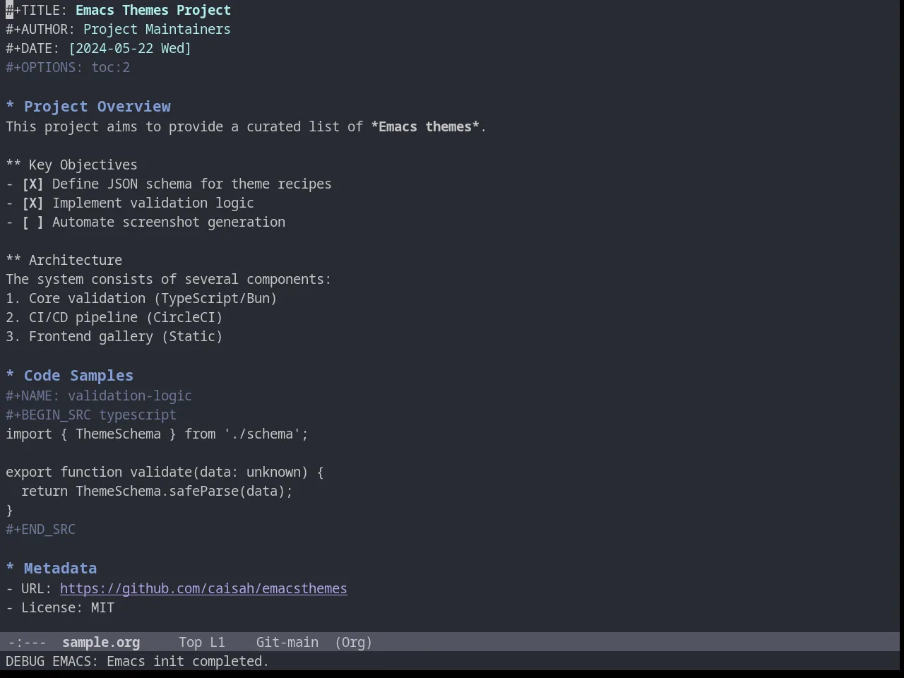 Wilmersdorf Theme in org-mode