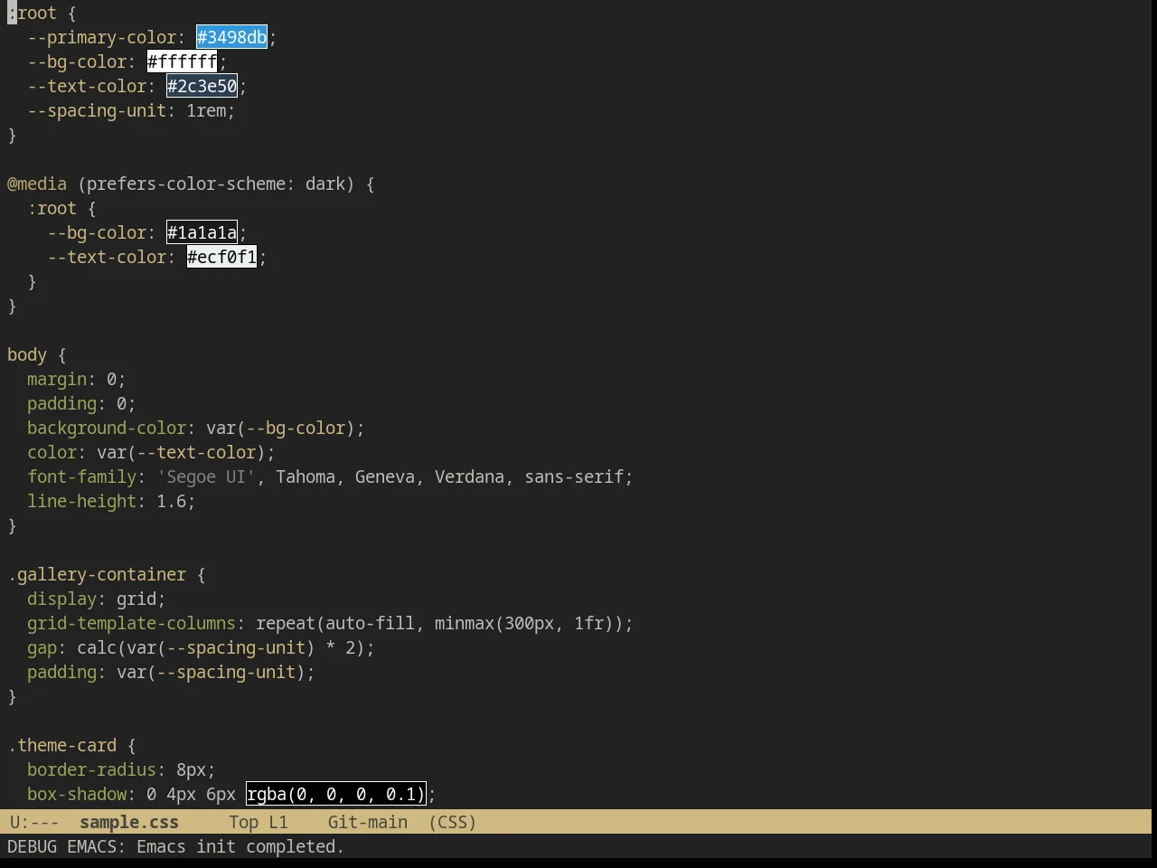 Wilson Theme in css-mode